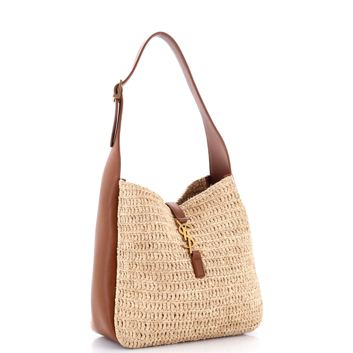 Le 5 a 7 Supple Hobo Raffia and Leather Small
