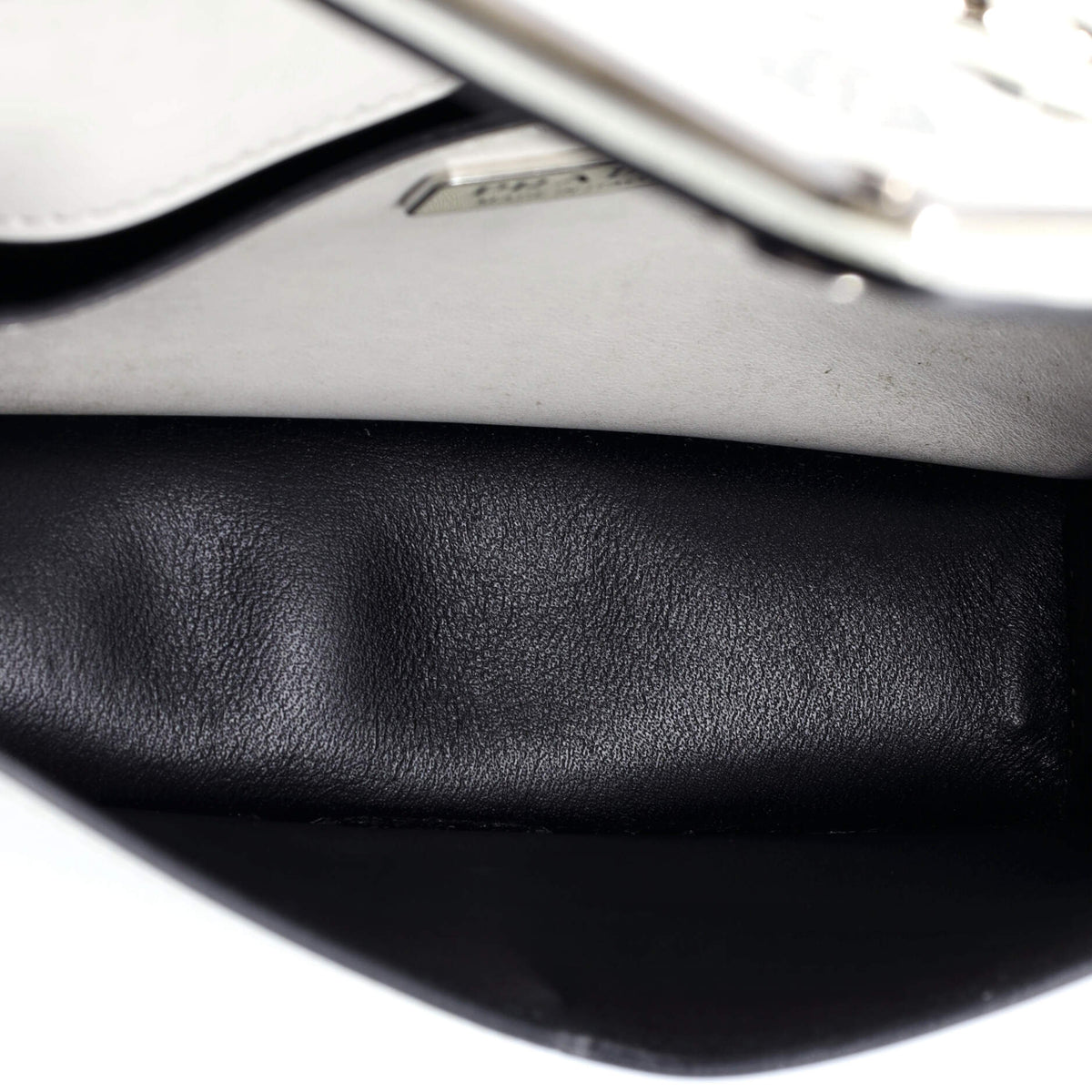Maxi Triangle Logo Chain Flap Bag Brushed Leather Small