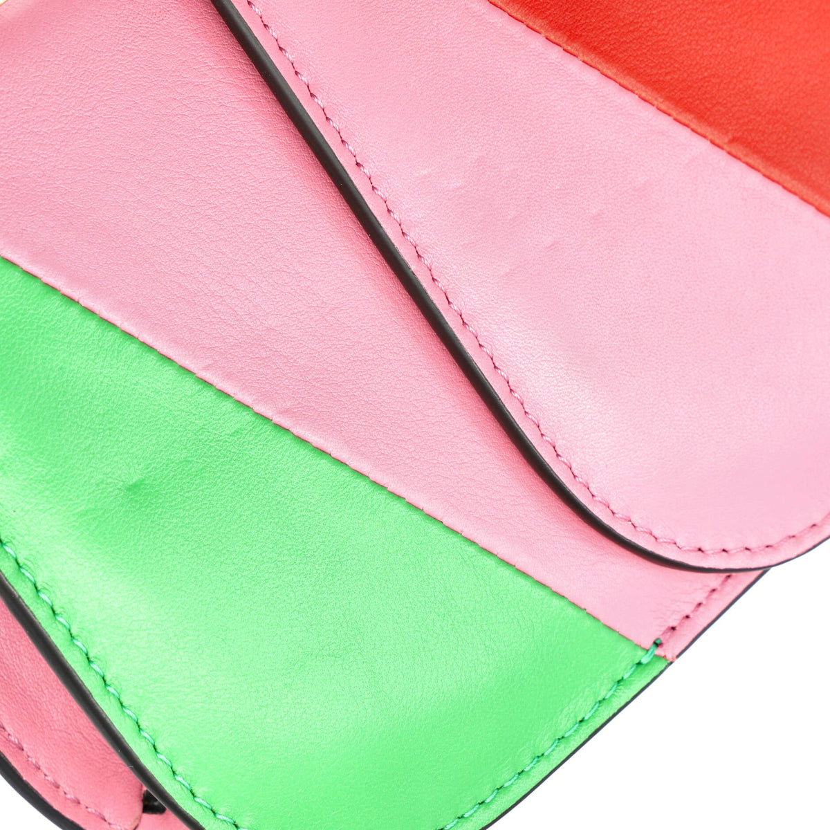 1973 Glam Lock Shoulder Bag Striped Leather Medium