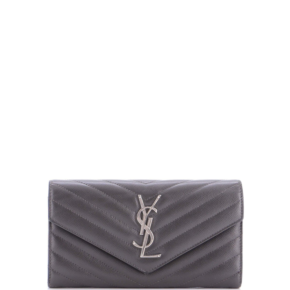 Classic Monogram Flap Wallet Matelasse Chevron Leather Large