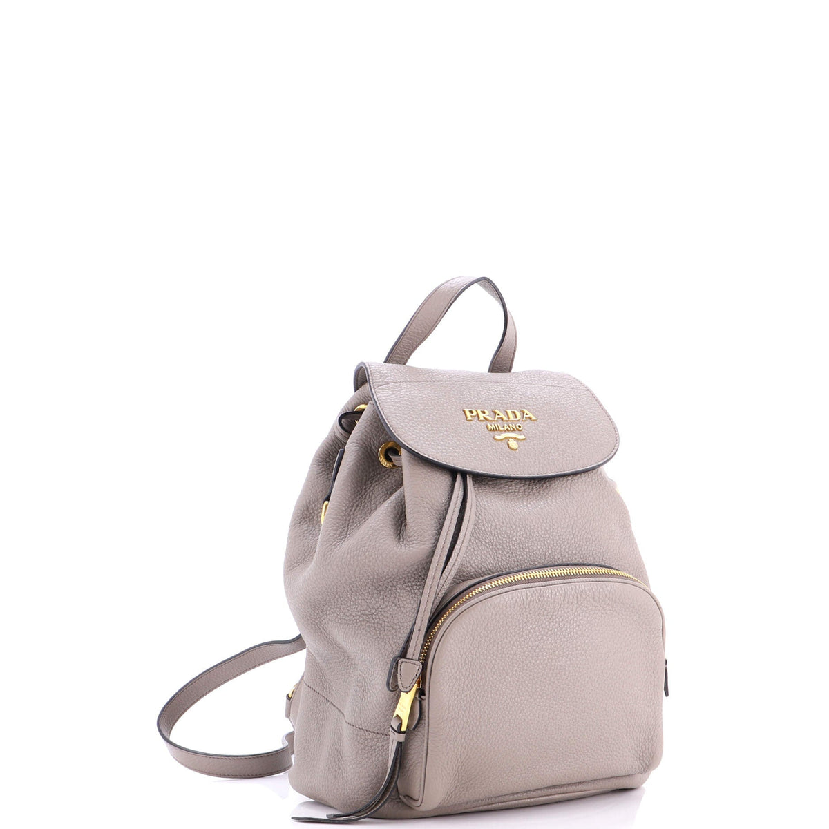 Front Pocket Drawstring Backpack Vitello Daino Medium