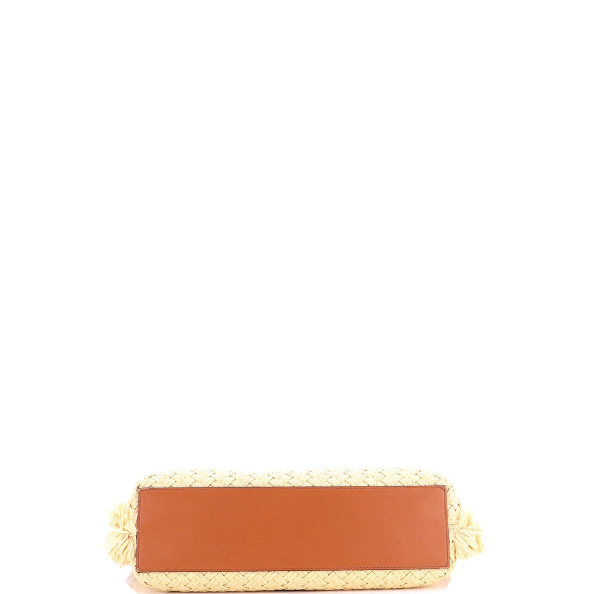 Rockstud Shopping Tote Raffia with Leather Large