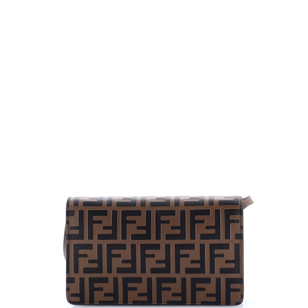 FF Diamonds Wallet on Chain FF Embossed Leather