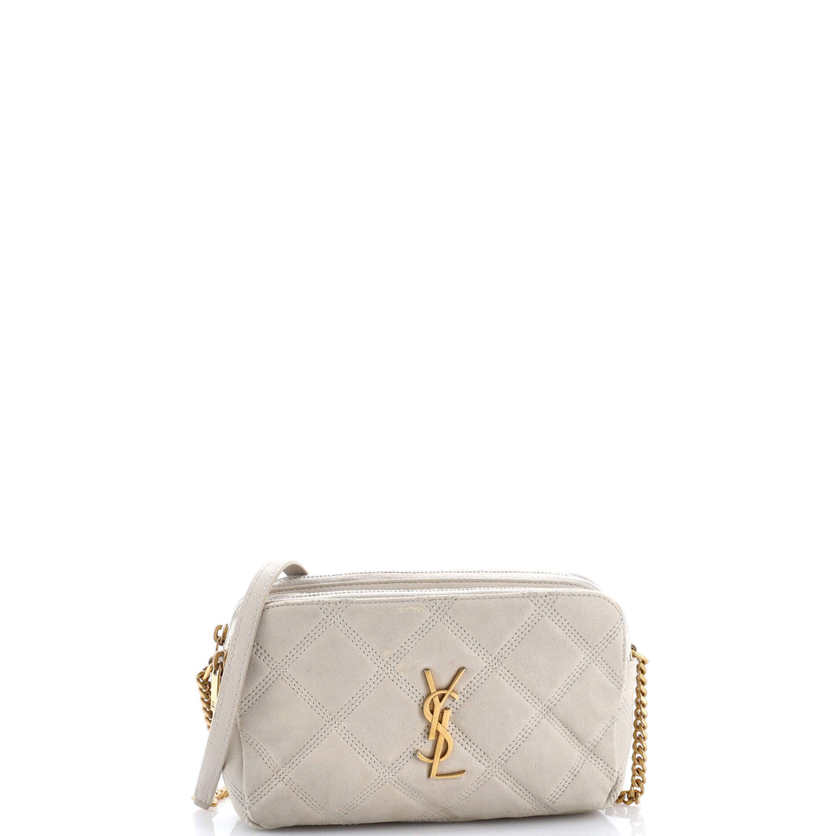Becky Double Zip Crossbody Bag Quilted Leather Mini