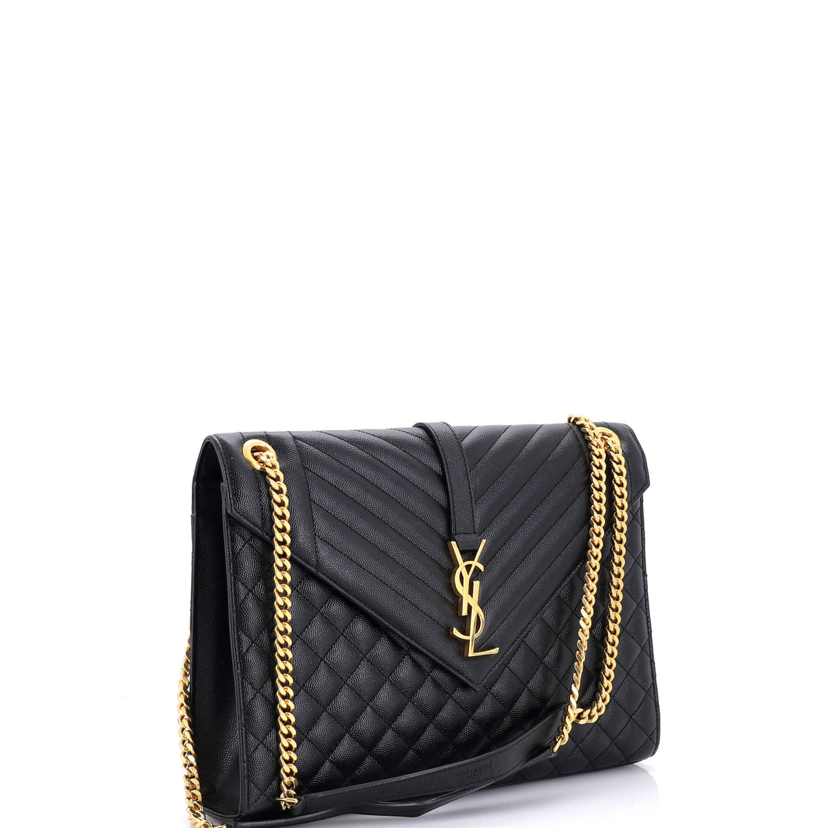 Classic Monogram Envelope Satchel Mixed Matelasse Leather Large