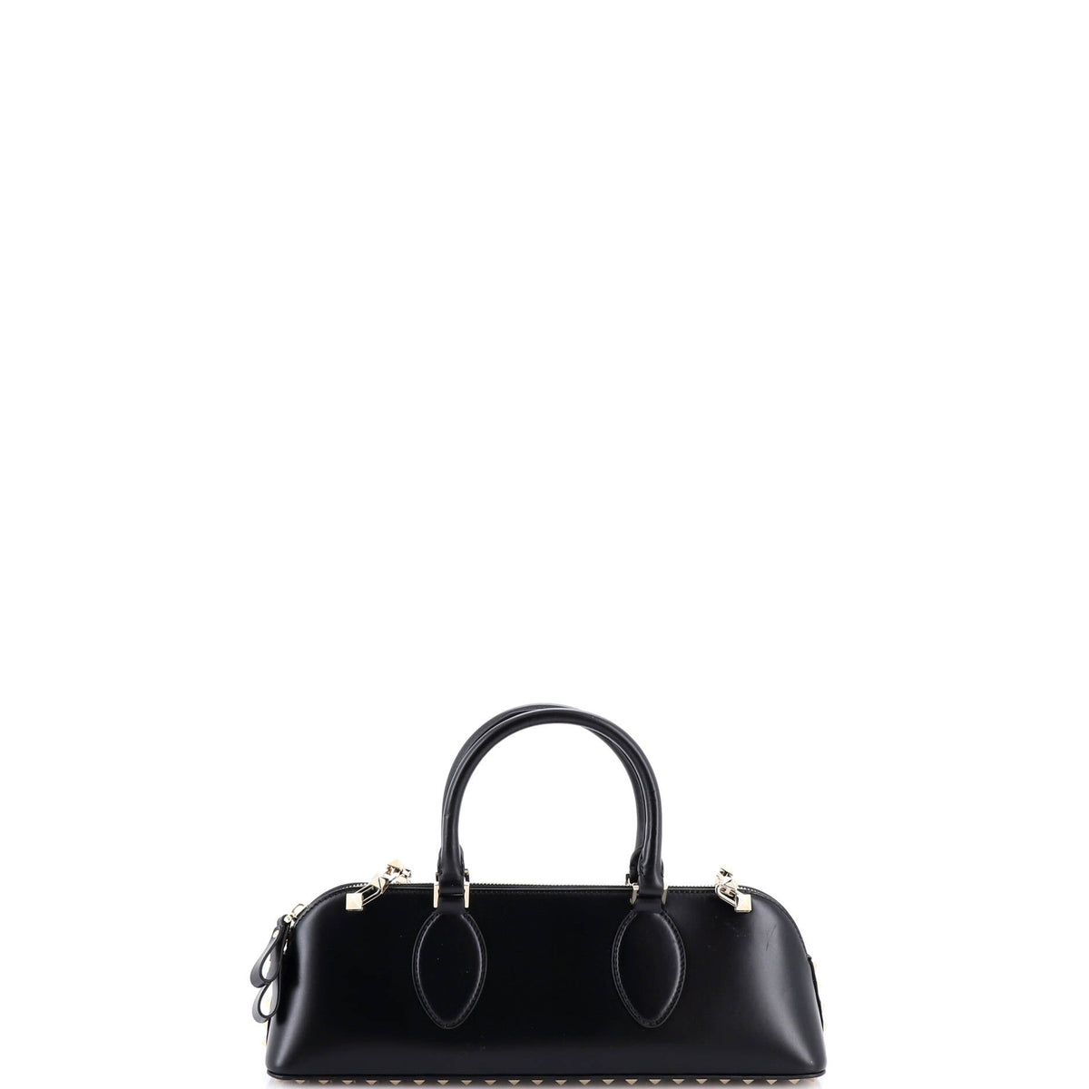 Rockstud Zip Up Top Handle Bag Leather East West