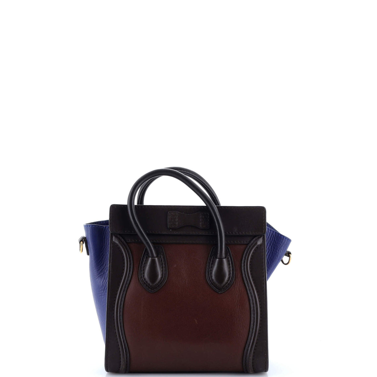 Tricolor Luggage Bag Leather Nano