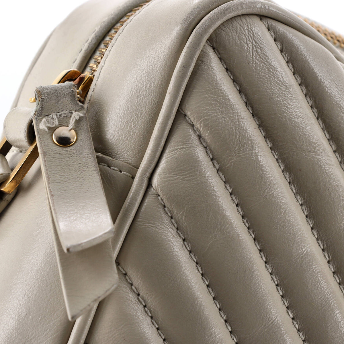 Lou Camera Bag Matelasse Chevron Leather Small