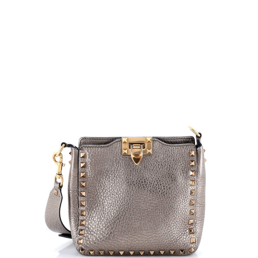 Rockstud Flip Lock Messenger Bag Leather Mini