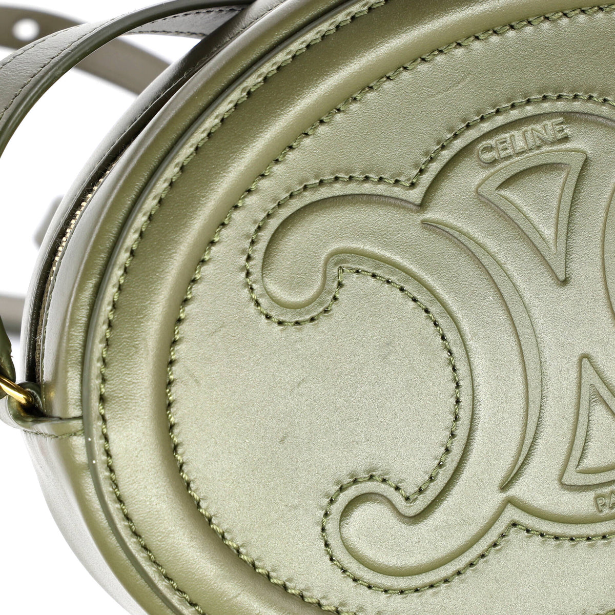 Triomphe Oval Crossbody Bag Leather Mini