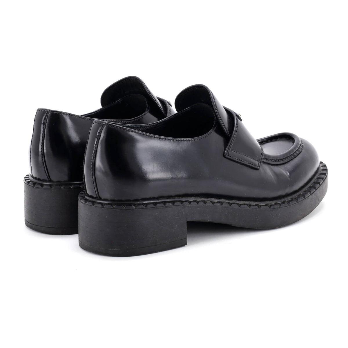 Women's Triangle Logo Loafers Spazzolato Leather