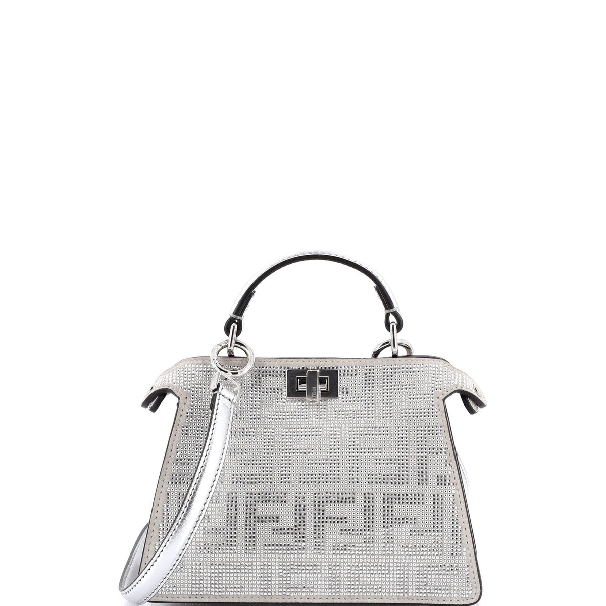 Peekaboo ISeeU Bag Zucca Crystal Embellished Suede Petite