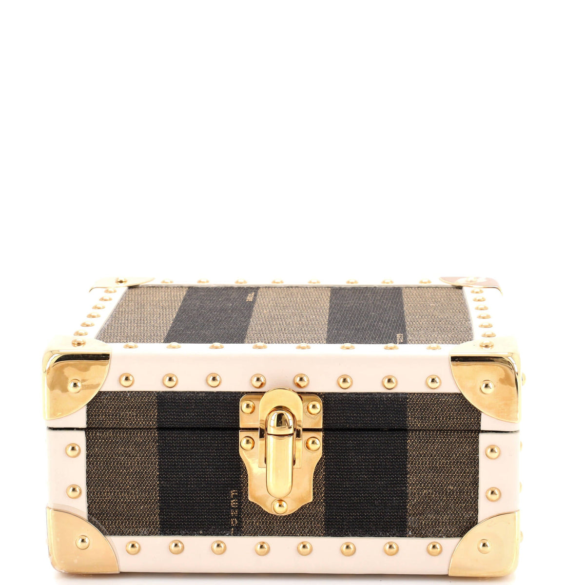 Jewelry Trunk Case Pequin Canvas with Leather