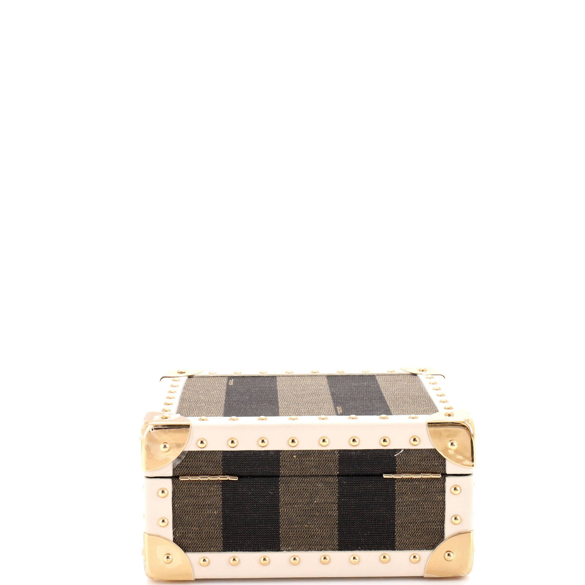 Jewelry Trunk Case Pequin Canvas with Leather