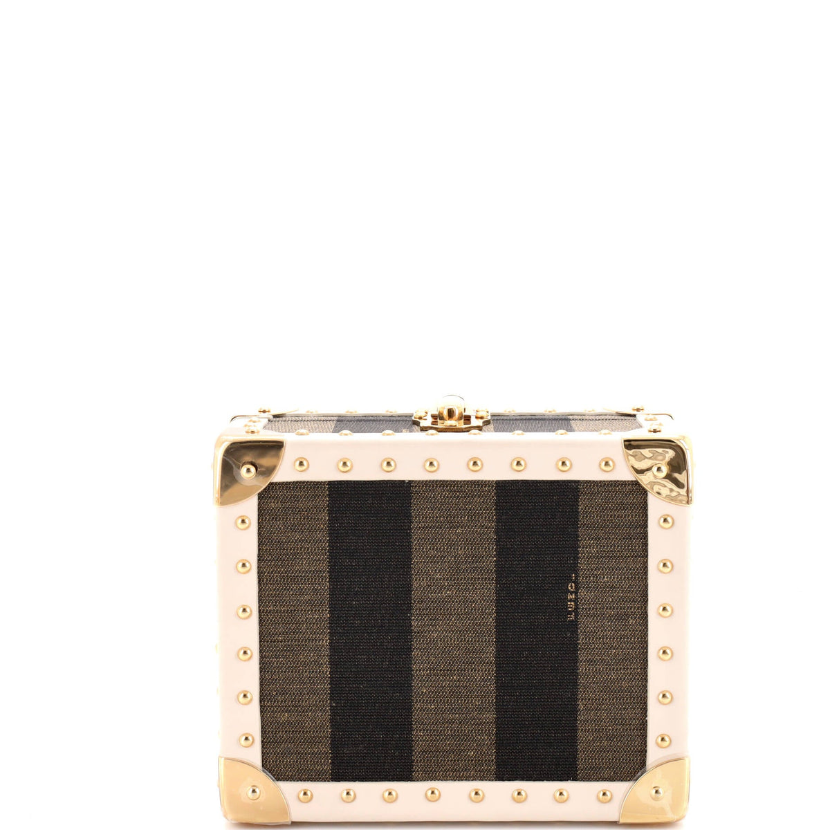 Jewelry Trunk Case Pequin Canvas with Leather