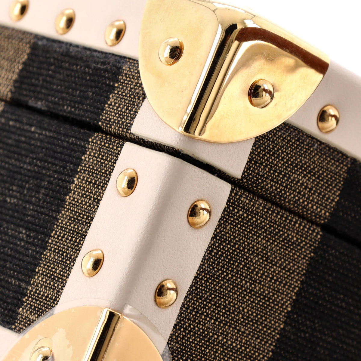 Jewelry Trunk Case Pequin Canvas with Leather