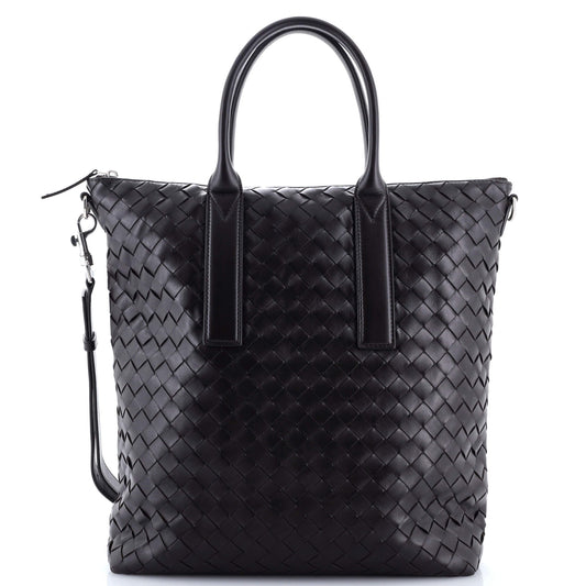 Convertible Zip Tote Intrecciato Leather North South