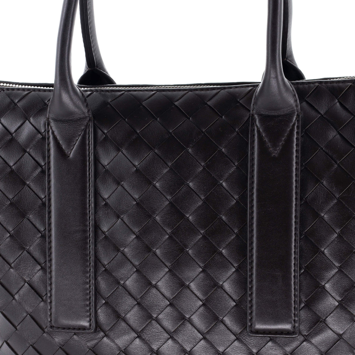 Convertible Zip Tote Intrecciato Leather North South