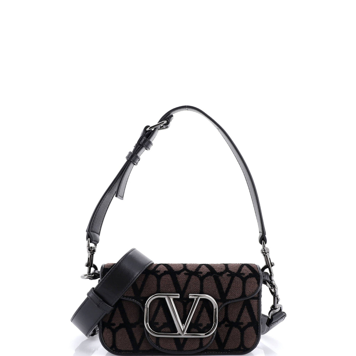 VLogo Loco Flap Shoulder Bag Toile Iconograph Fabric Small