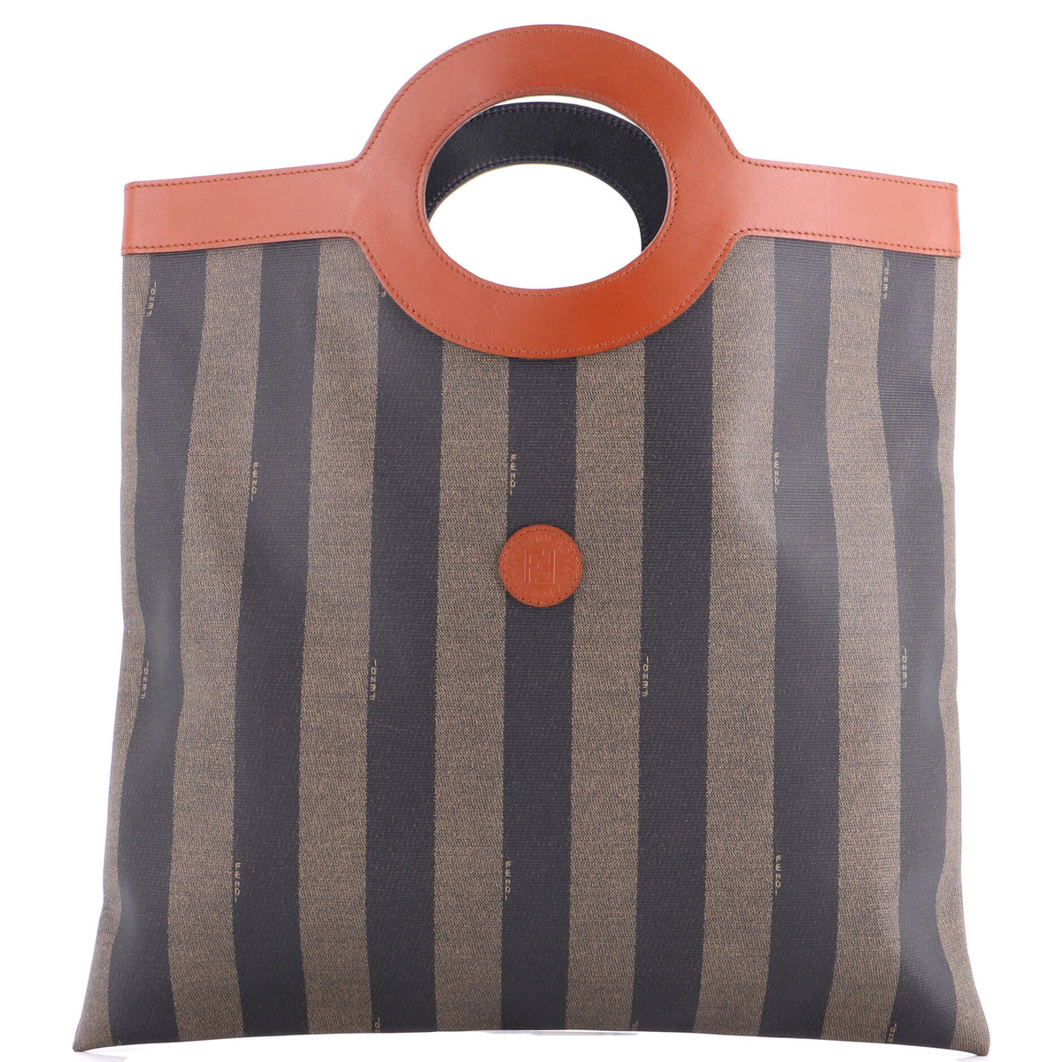 Vintage Pequin Cut Out Handle Bag Coated Canvas Large