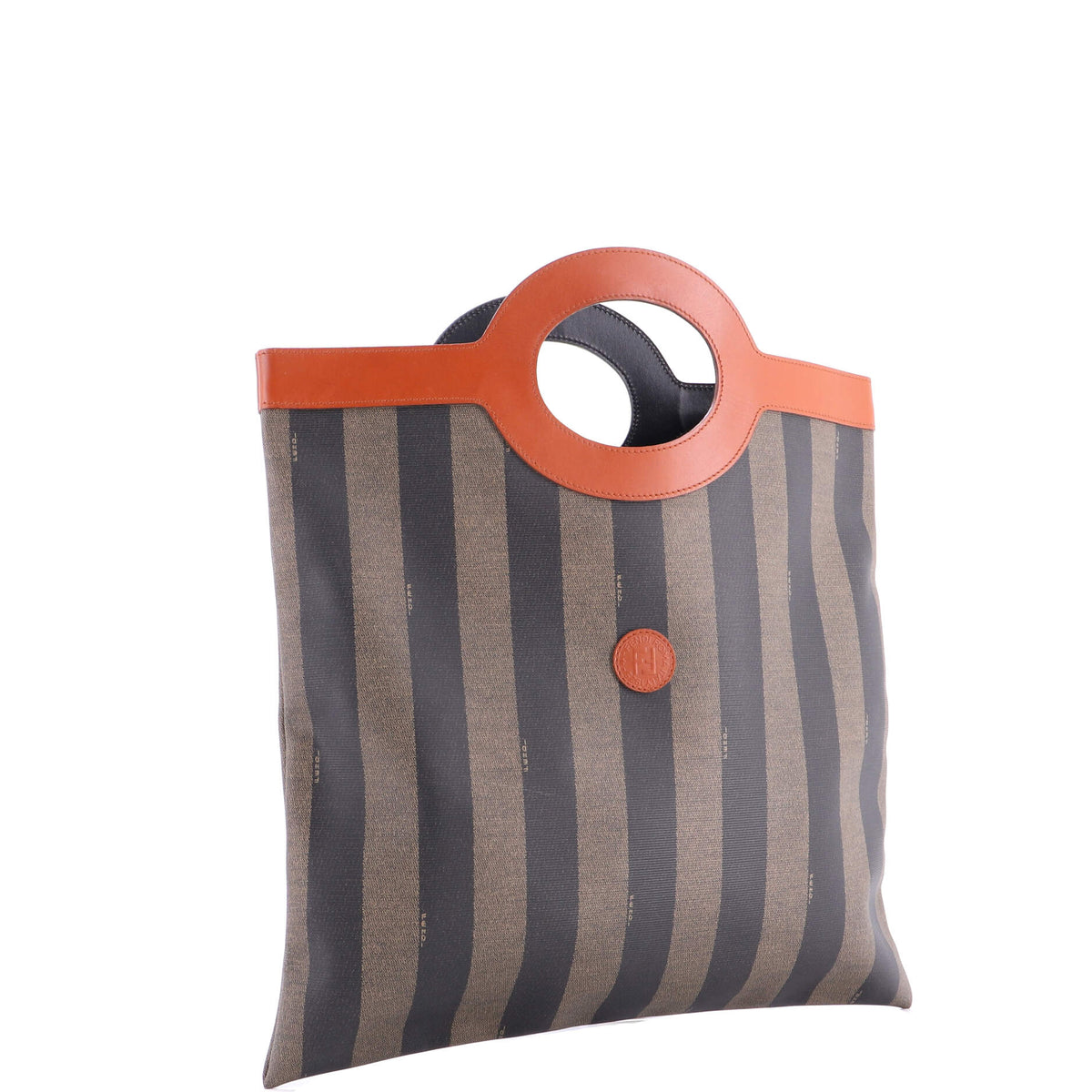Vintage Pequin Cut Out Handle Bag Coated Canvas Large
