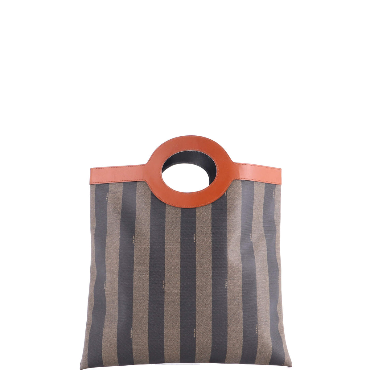 Vintage Pequin Cut Out Handle Bag Coated Canvas Large
