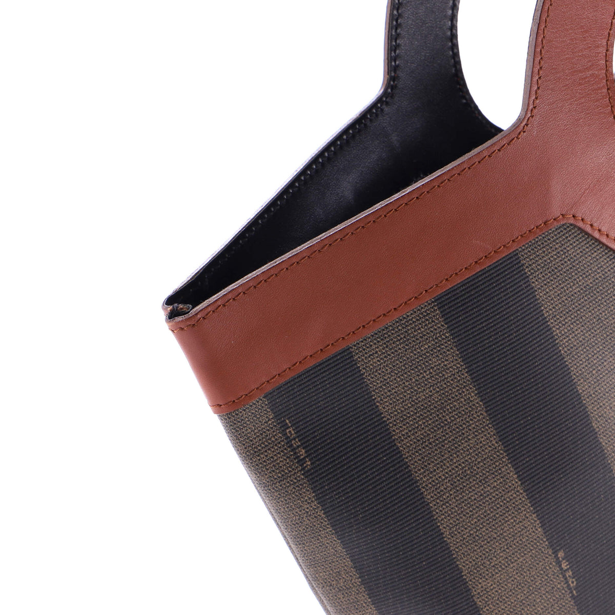 Vintage Pequin Cut Out Handle Bag Coated Canvas Large