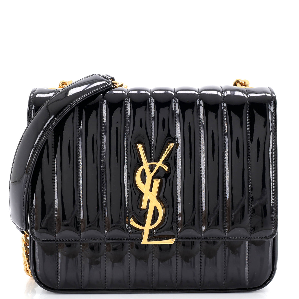 Vicky Crossbody Bag Vertical Quilted Patent Large