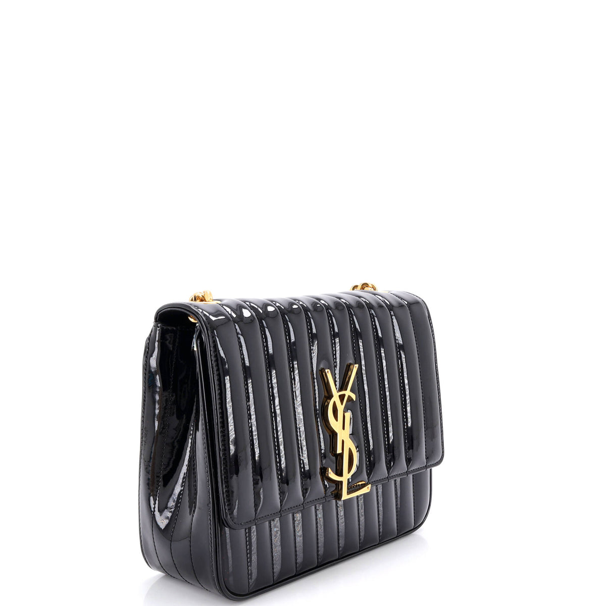 Vicky Crossbody Bag Vertical Quilted Patent Large