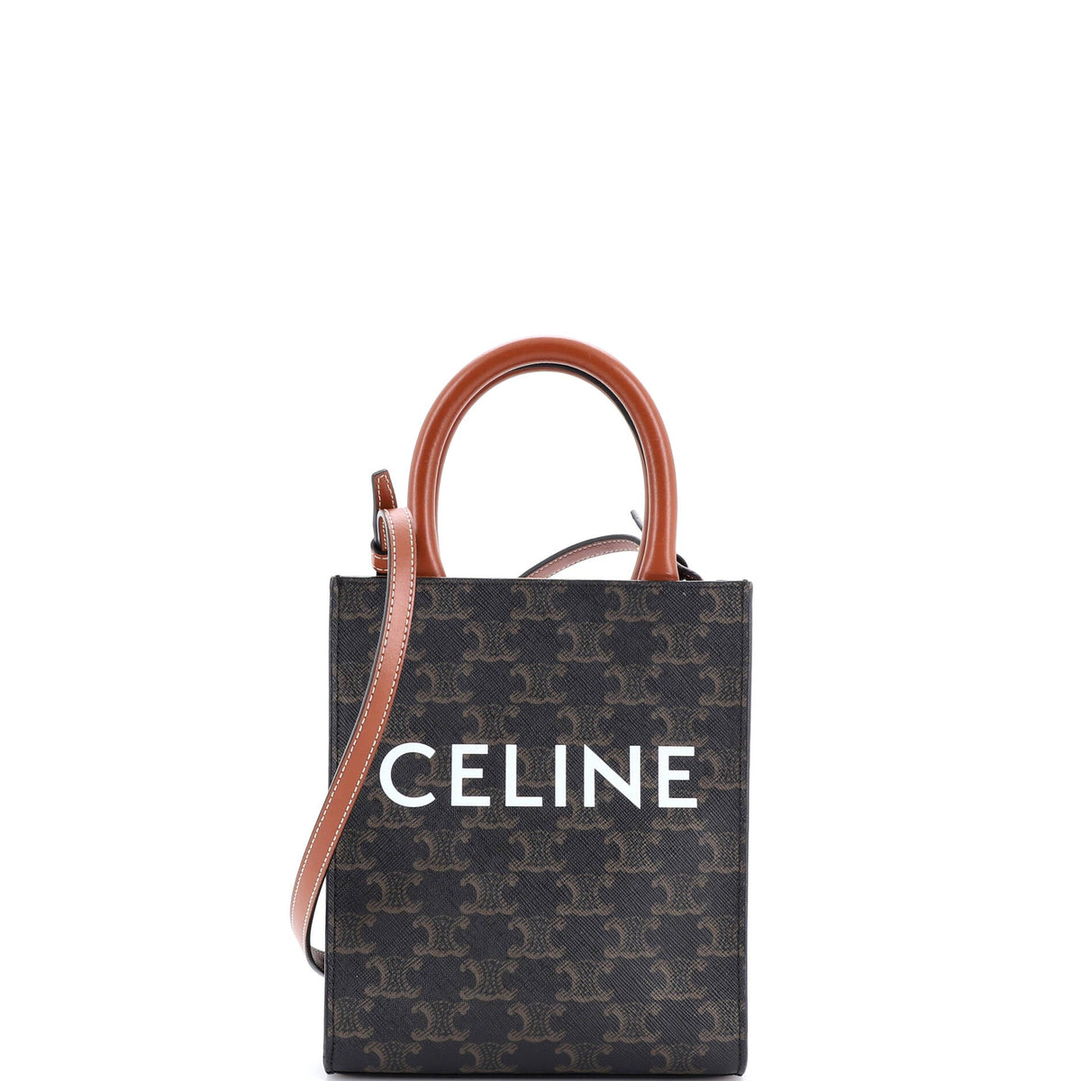 Vertical Cabas Tote Triomphe Coated Canvas Mini