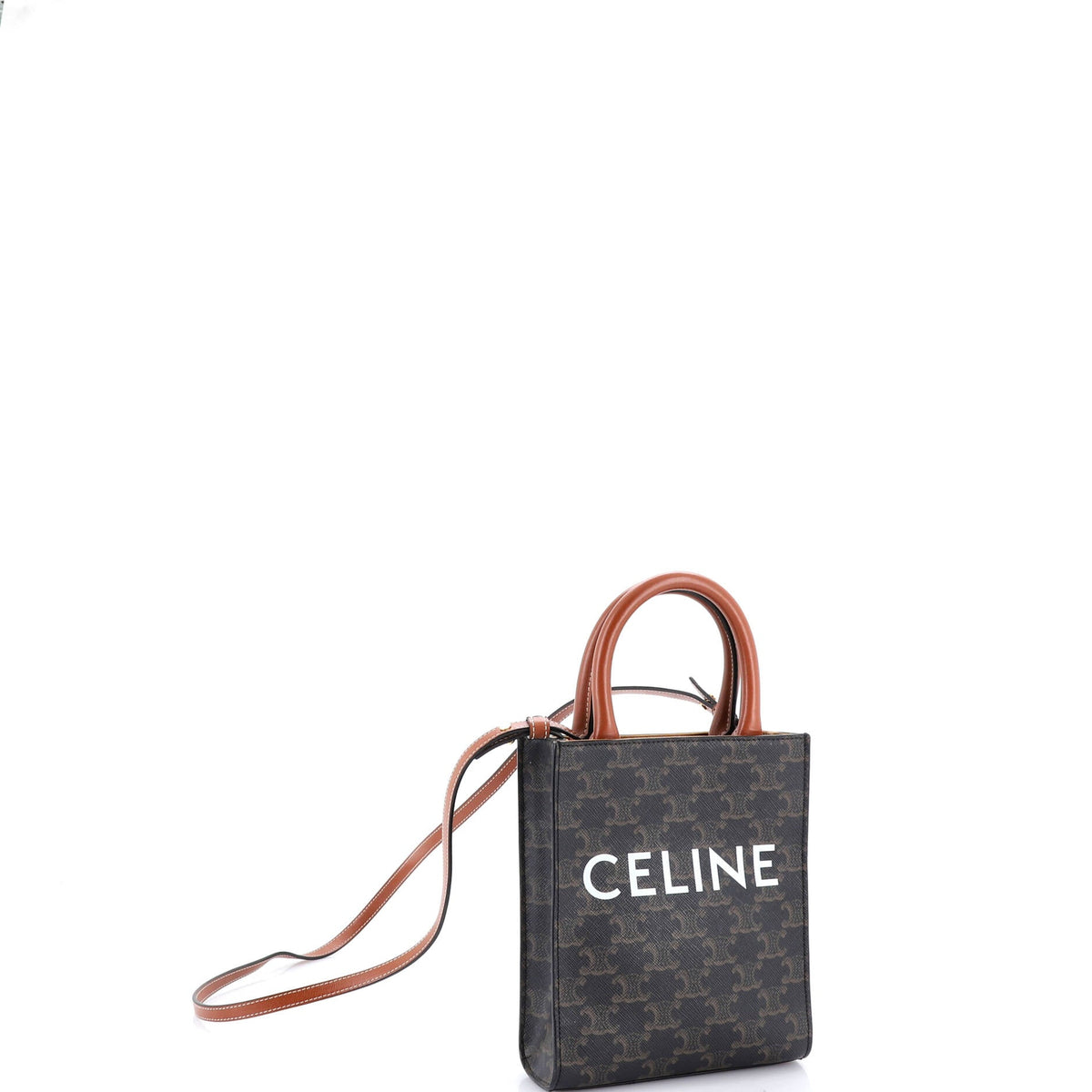 Vertical Cabas Tote Triomphe Coated Canvas Mini