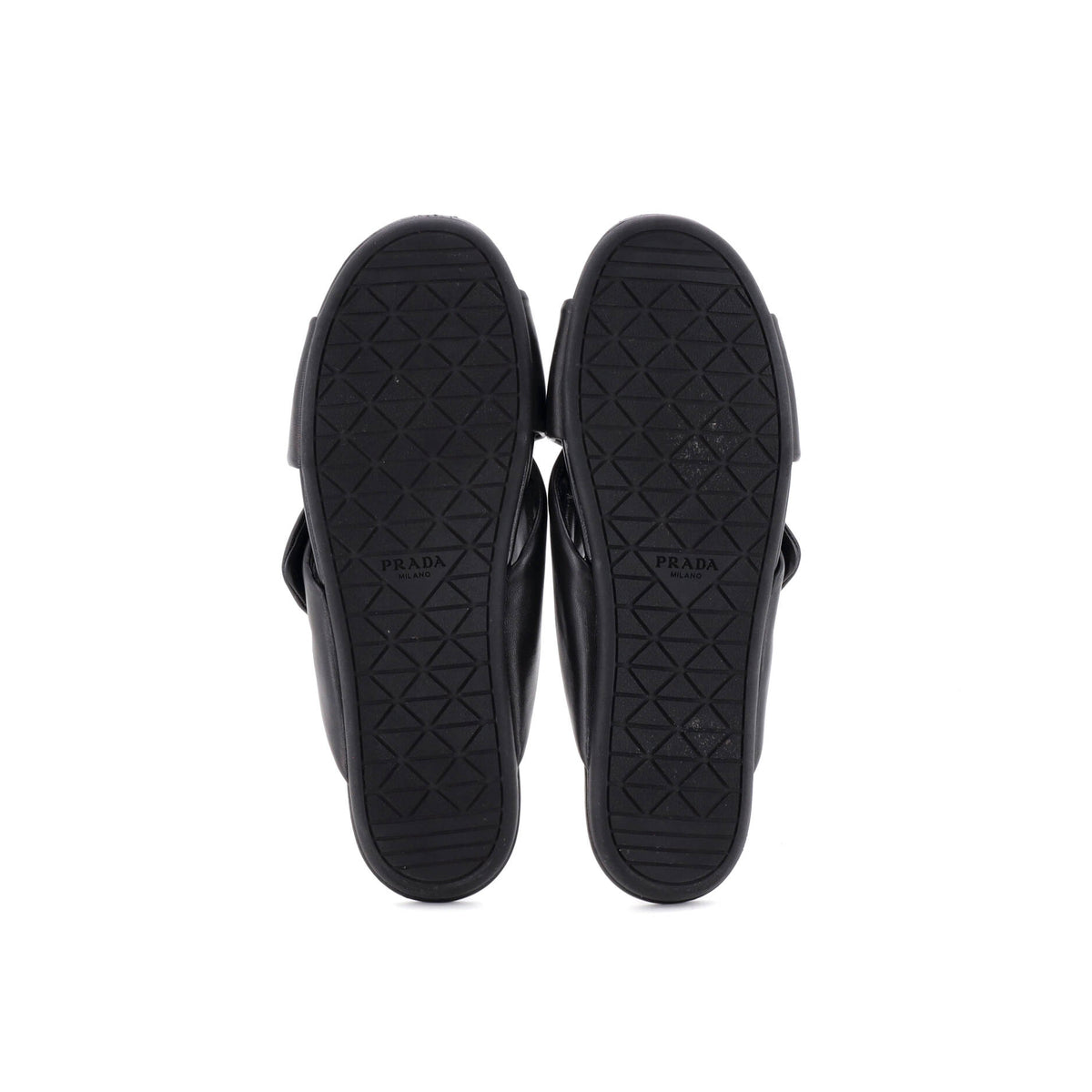 Women's Triangle Criss Cross Padded Sandals Leather