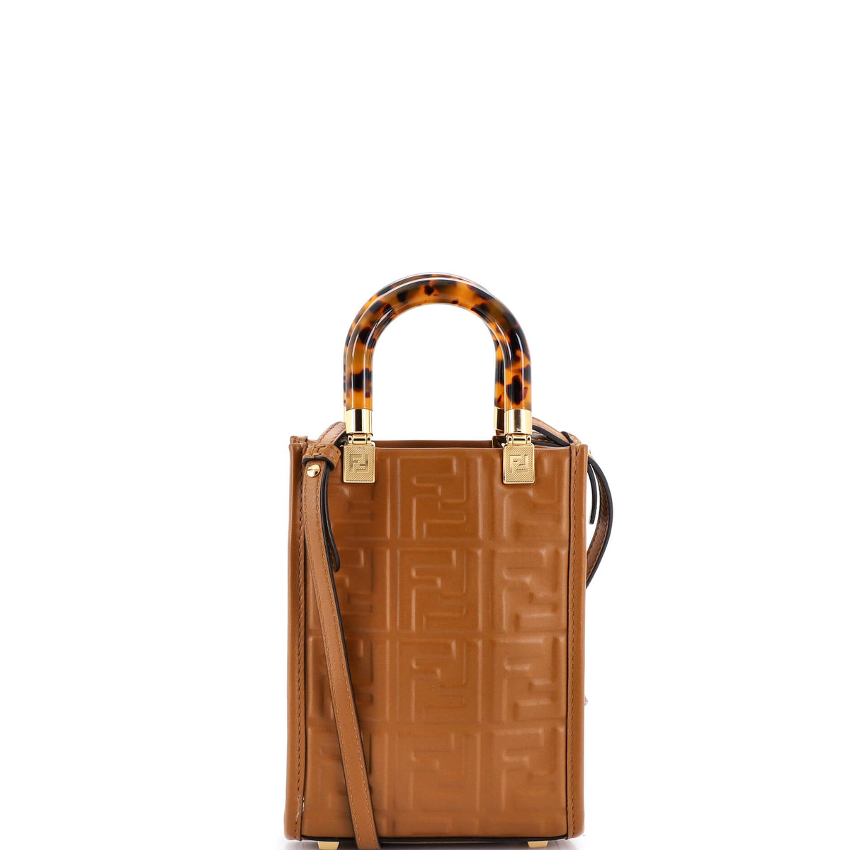 Sunshine Shopper Tote Zucca Embossed Leather Mini