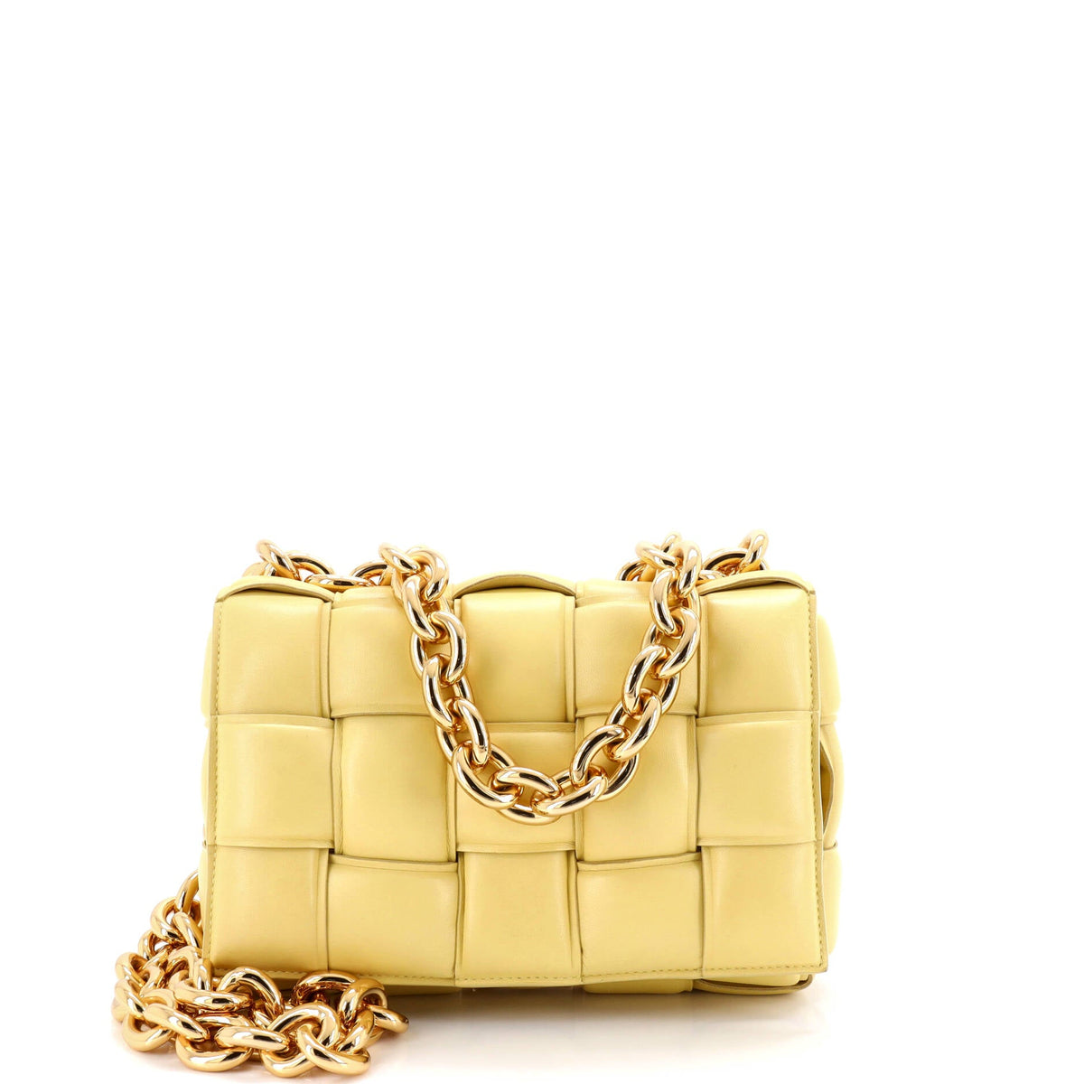 Cassette Chain Crossbody Bag Padded Maxi Intrecciato Leather