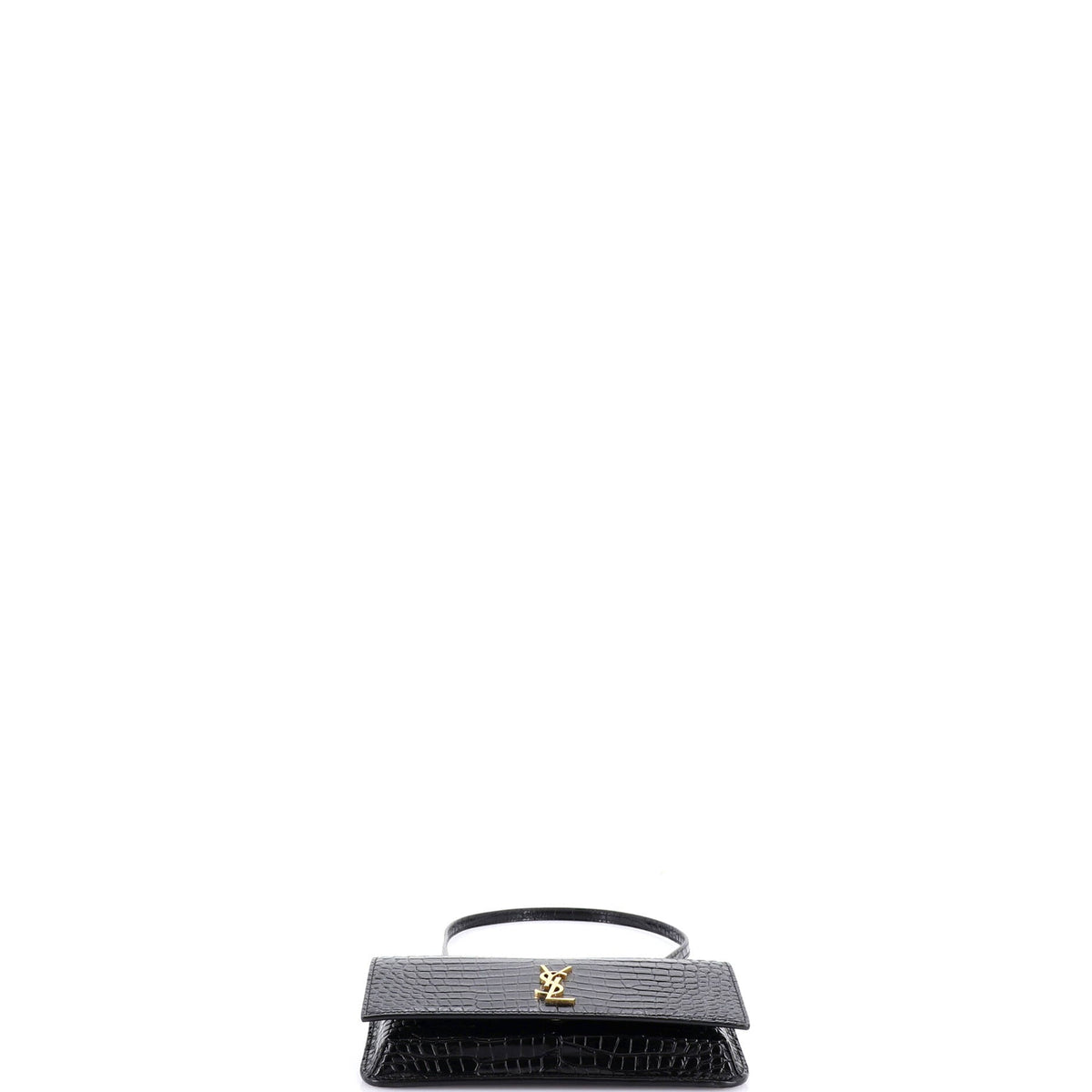 Classic Monogram Phone Holder Shoulder Bag Crocodile Embossed Leather