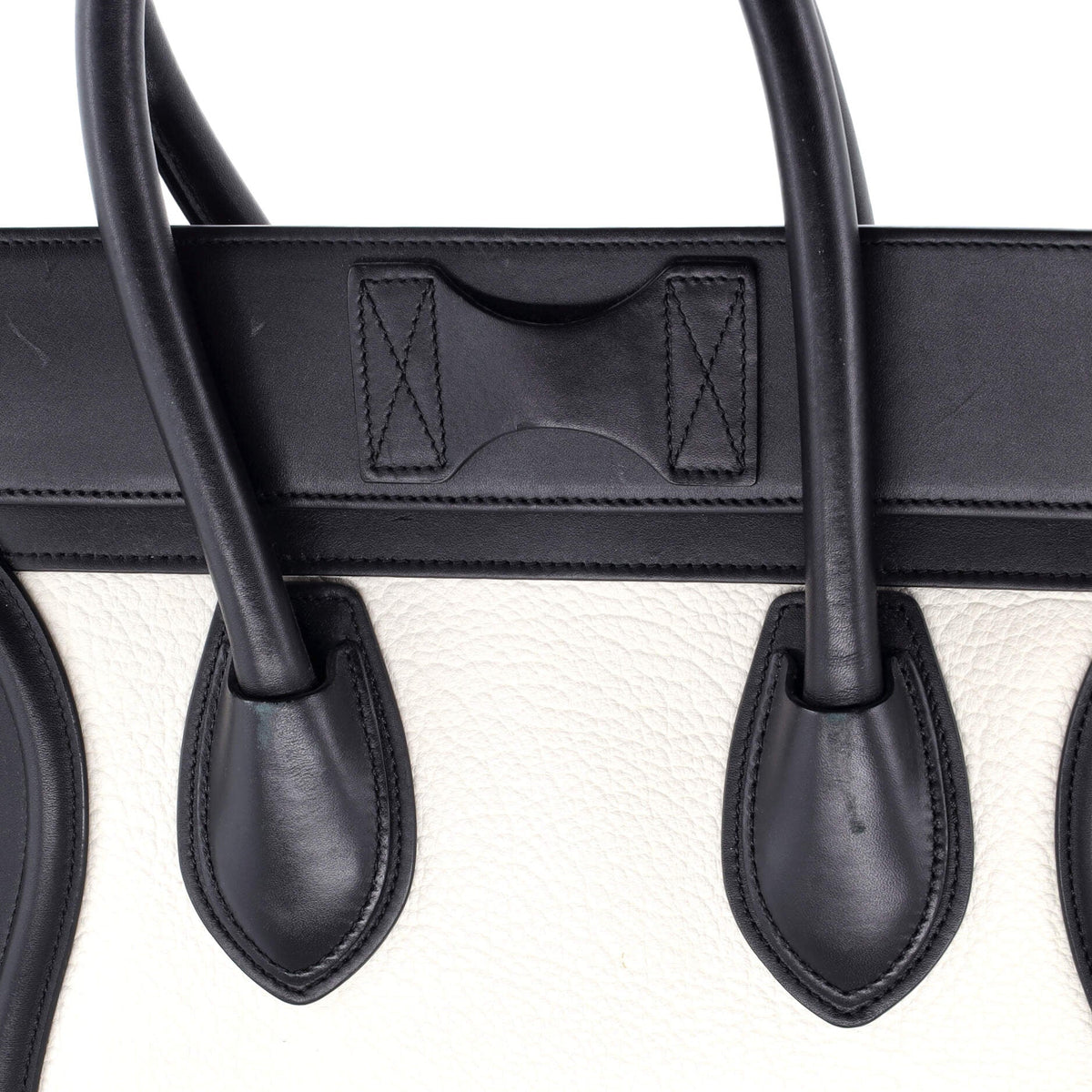 Bicolor Luggage Bag Leather Mini