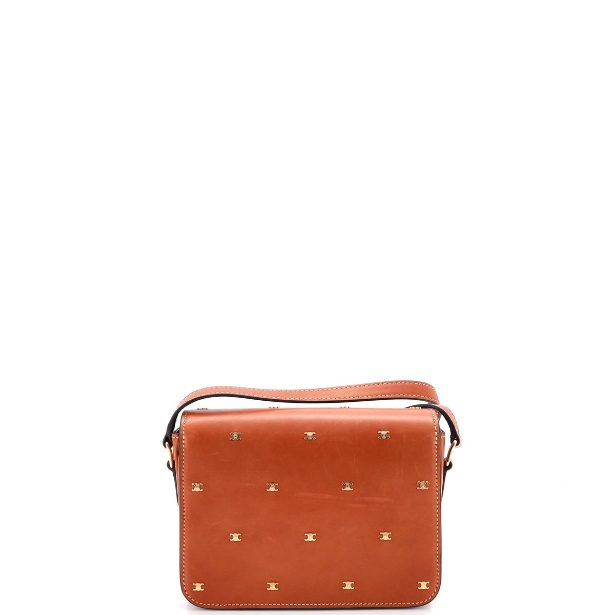 Triomphe Shoulder Bag Studded Smooth Calfskin Teen