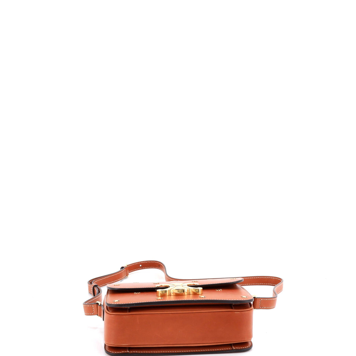 Triomphe Shoulder Bag Studded Smooth Calfskin Teen