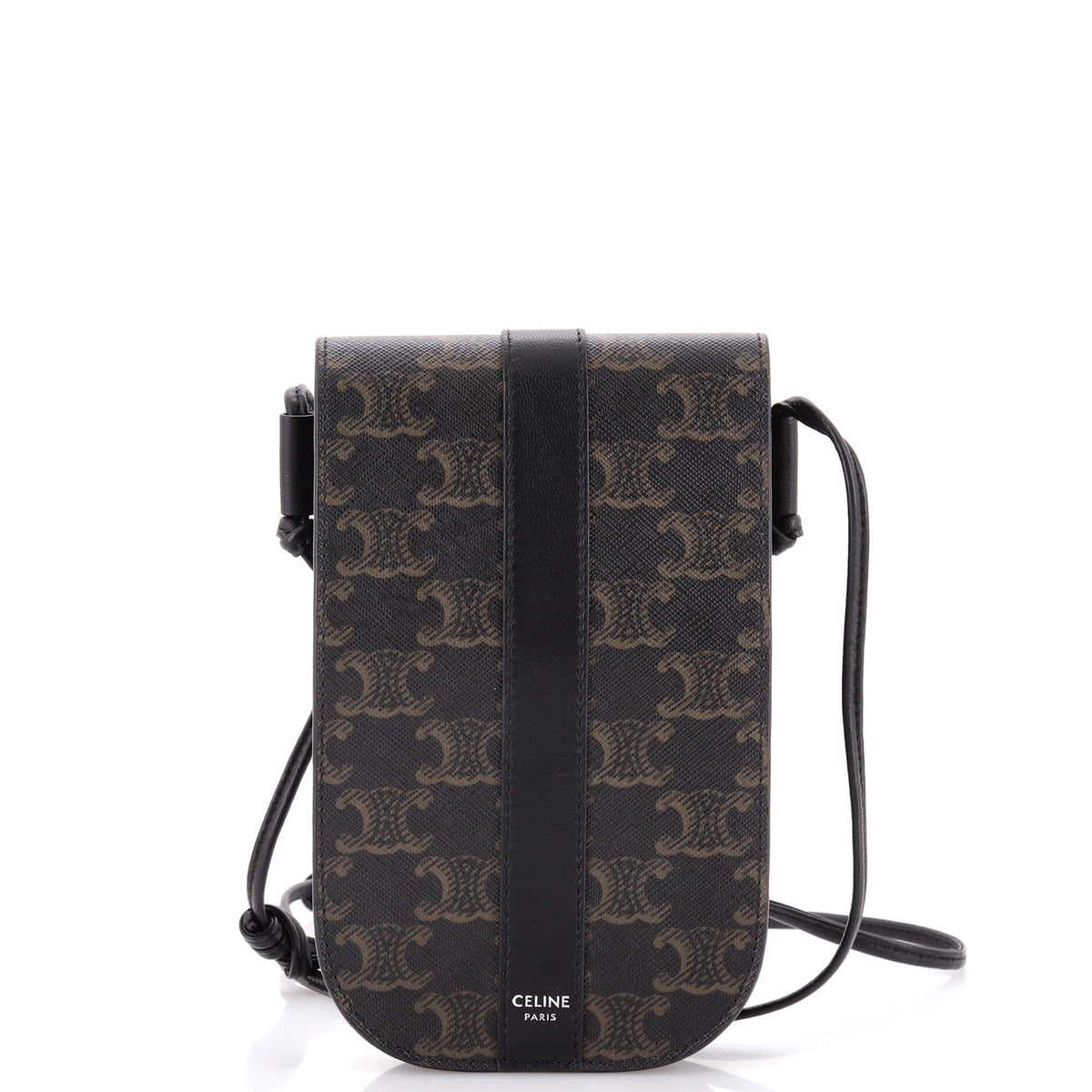 Phone Pouch Crossbody Triomphe Coated Canvas with Leather