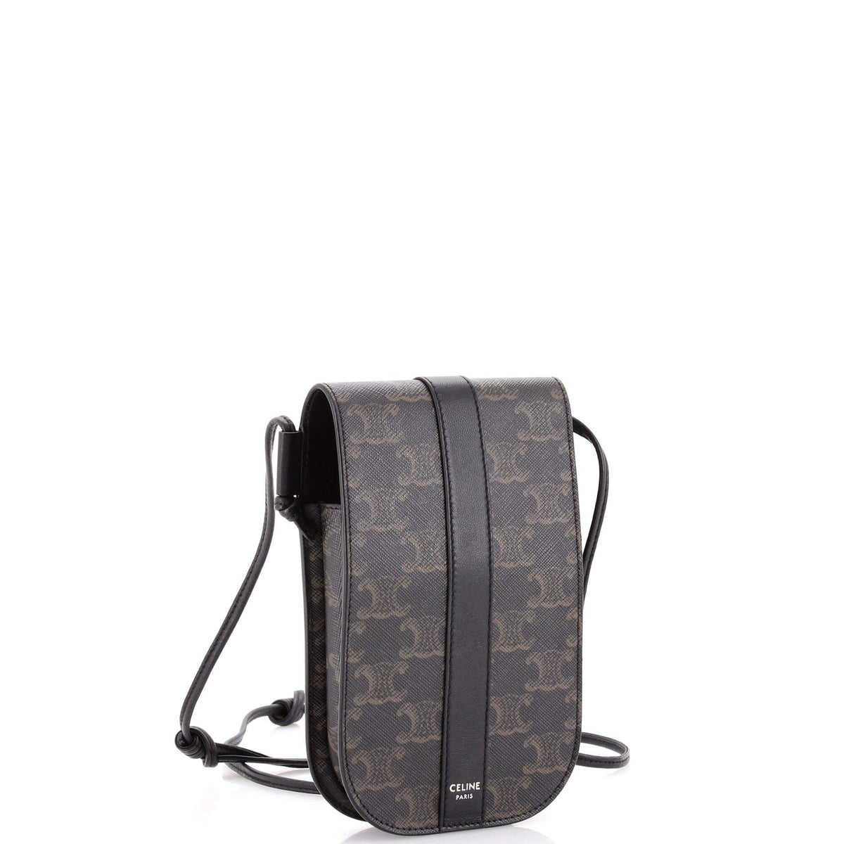 Phone Pouch Crossbody Triomphe Coated Canvas with Leather