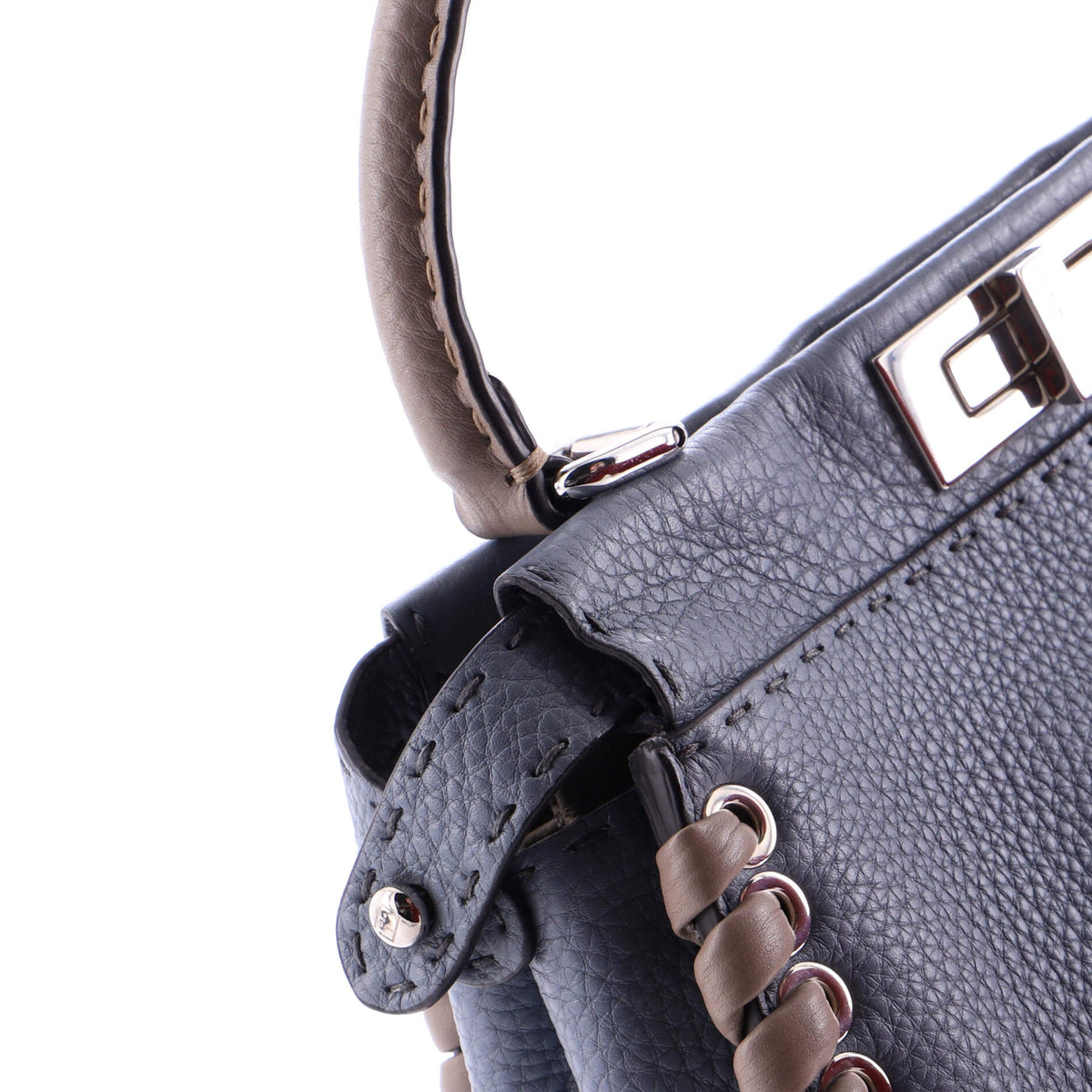 Peekaboo Bag Leather with Python Whipstitch Regular