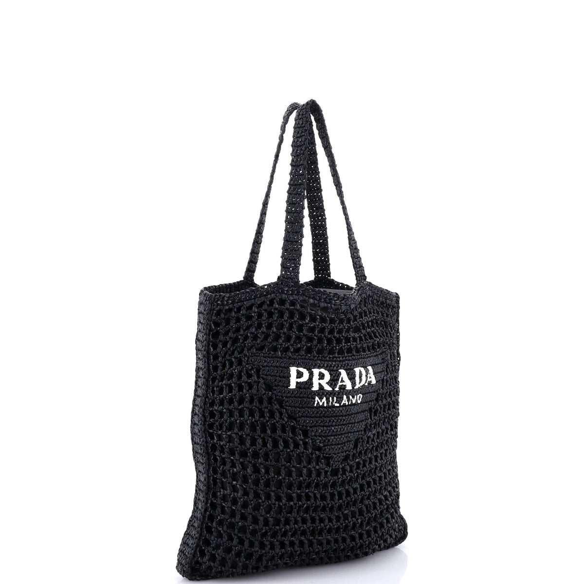 Triangle Logo Open Tote Raffia