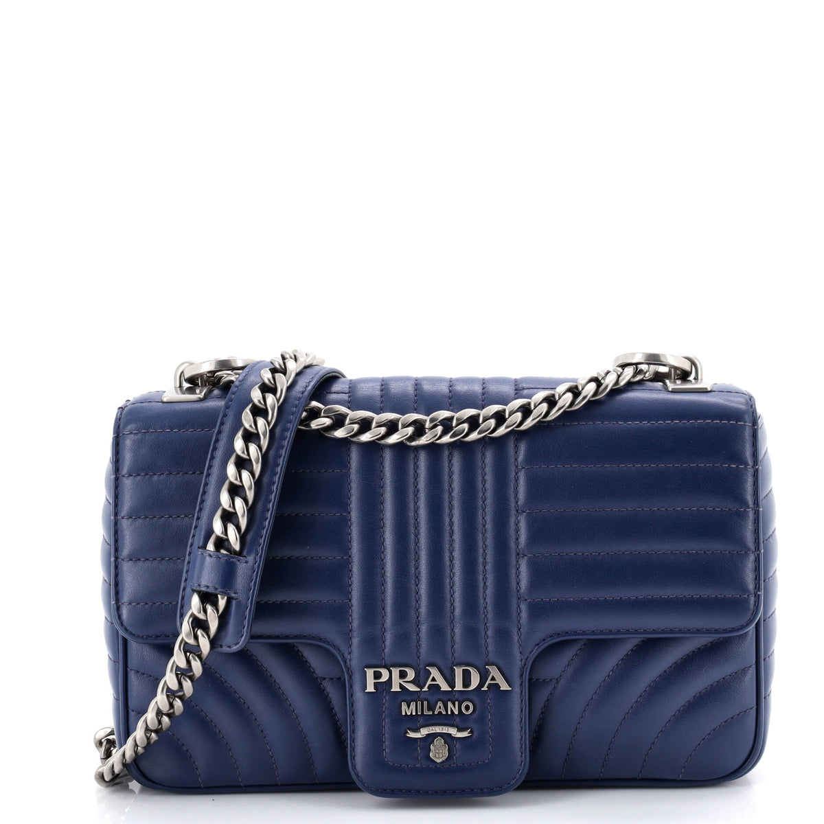 Chain Flap Shoulder Bag Diagramme Quilted Leather Medium