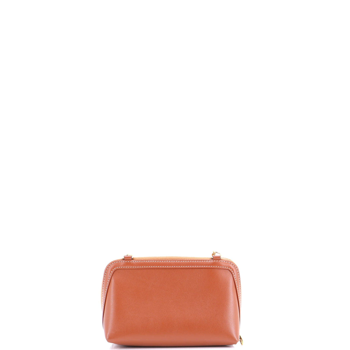 Cuir Triomphe Zip Around Chain Clutch Leather