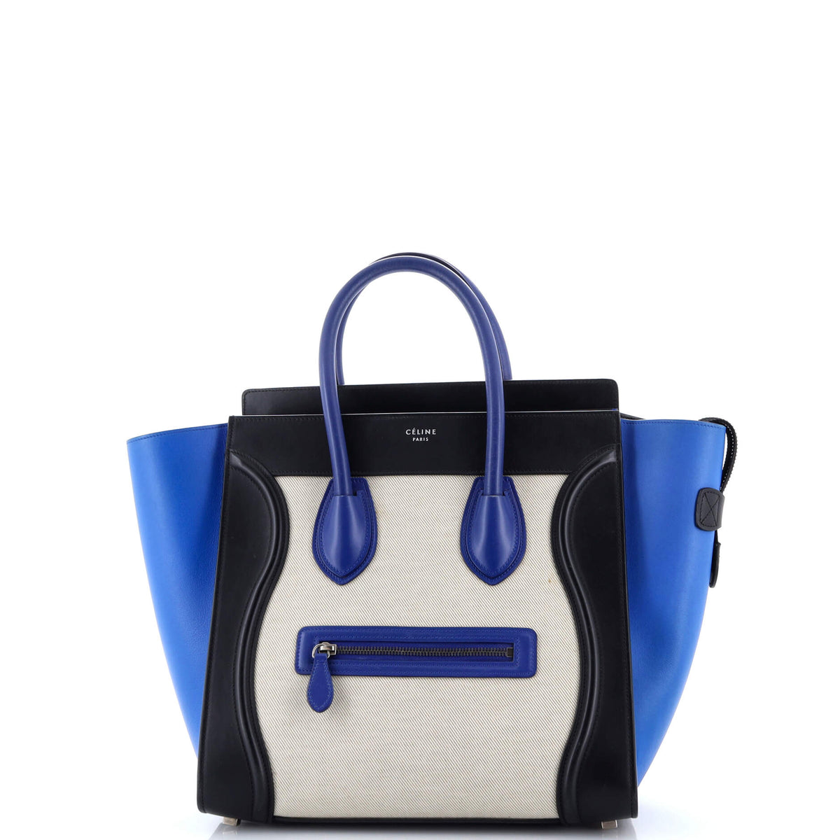 Tricolor Luggage Bag Canvas and Leather Mini