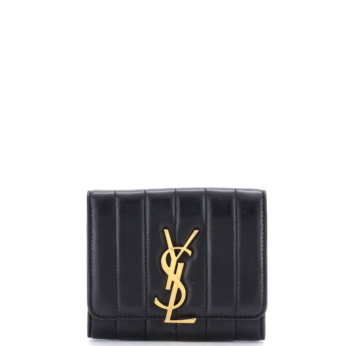 Vicky Flap Wallet Vertical Quilted Leather Compact