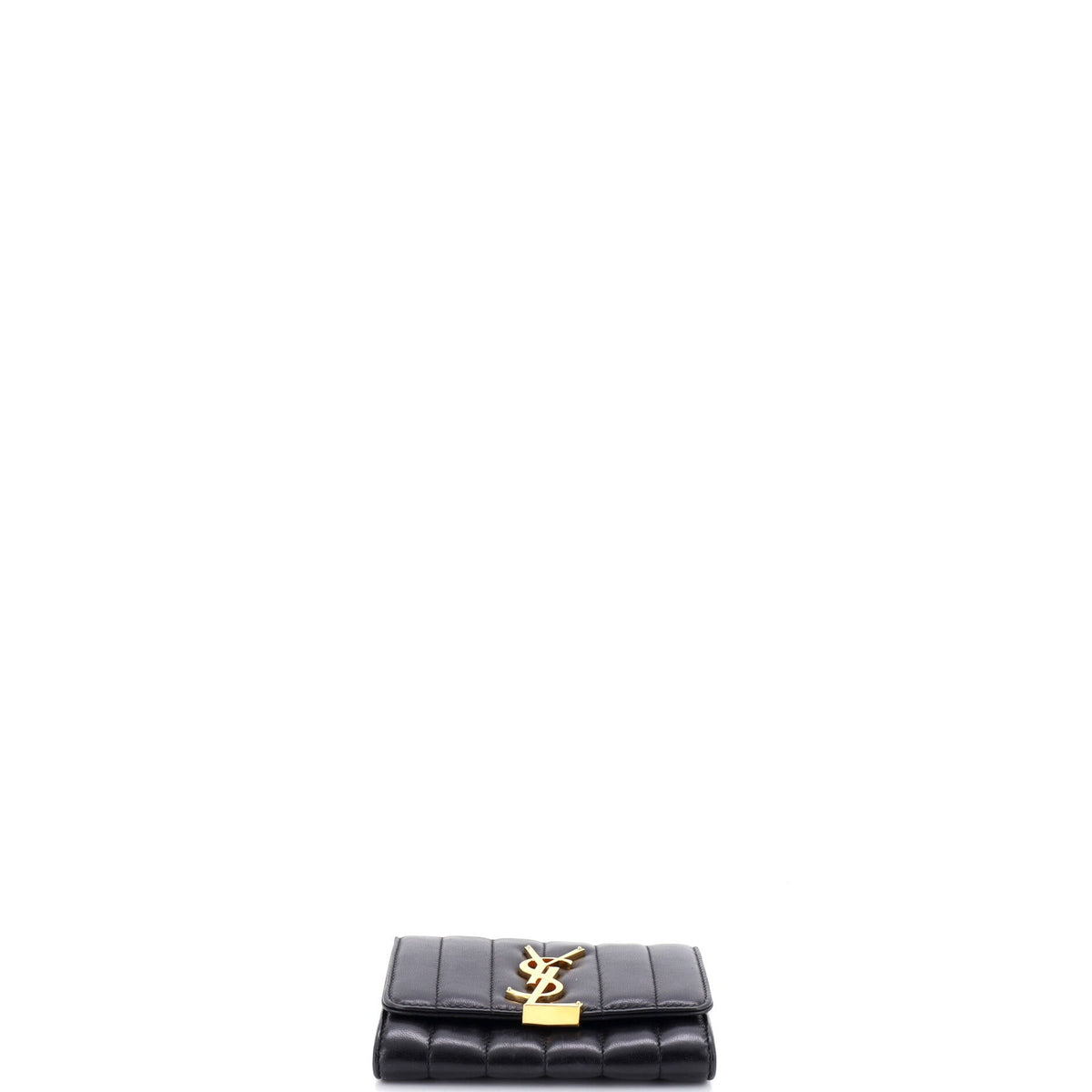 Vicky Flap Wallet Vertical Quilted Leather Compact