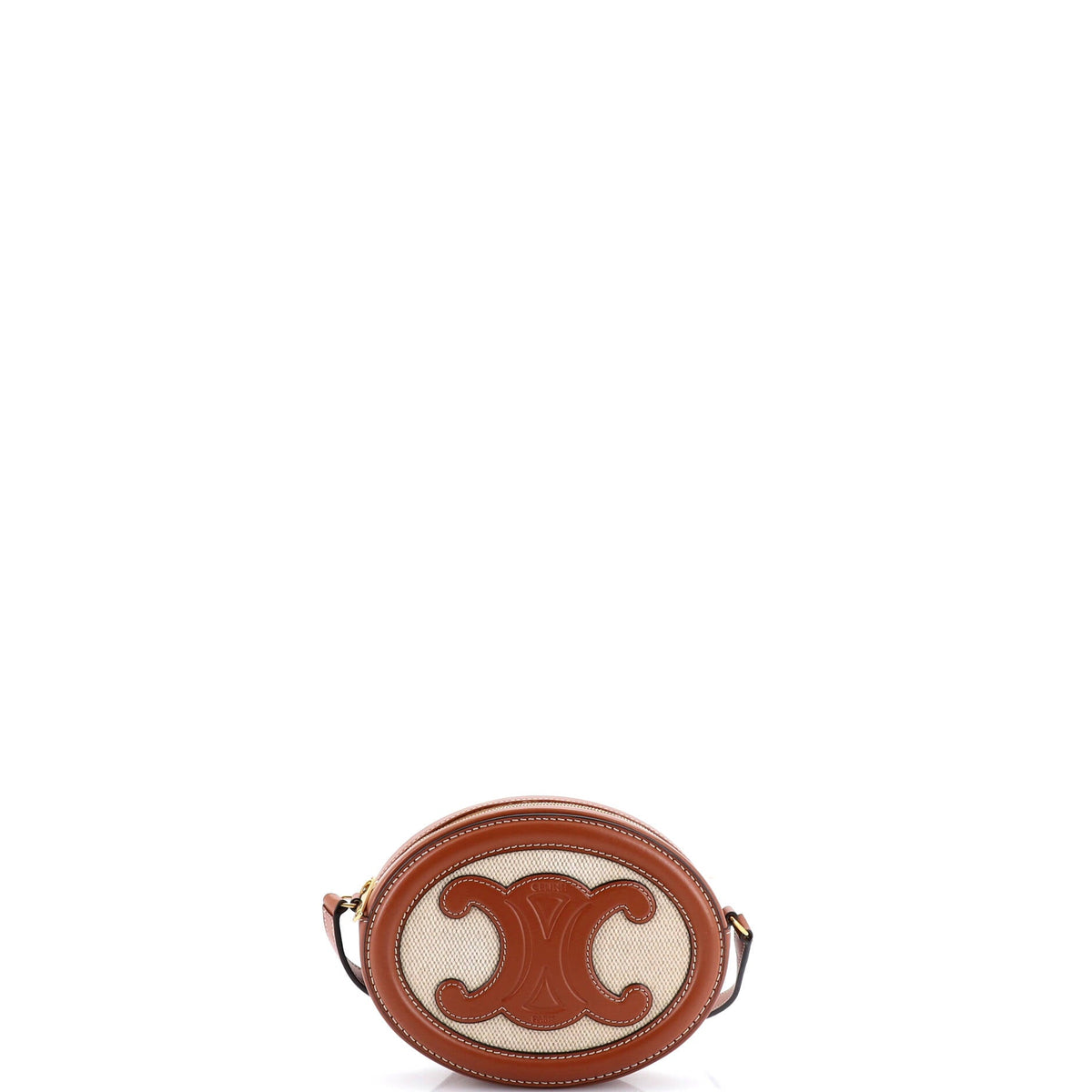 Triomphe Oval Crossbody Bag Canvas and Leather