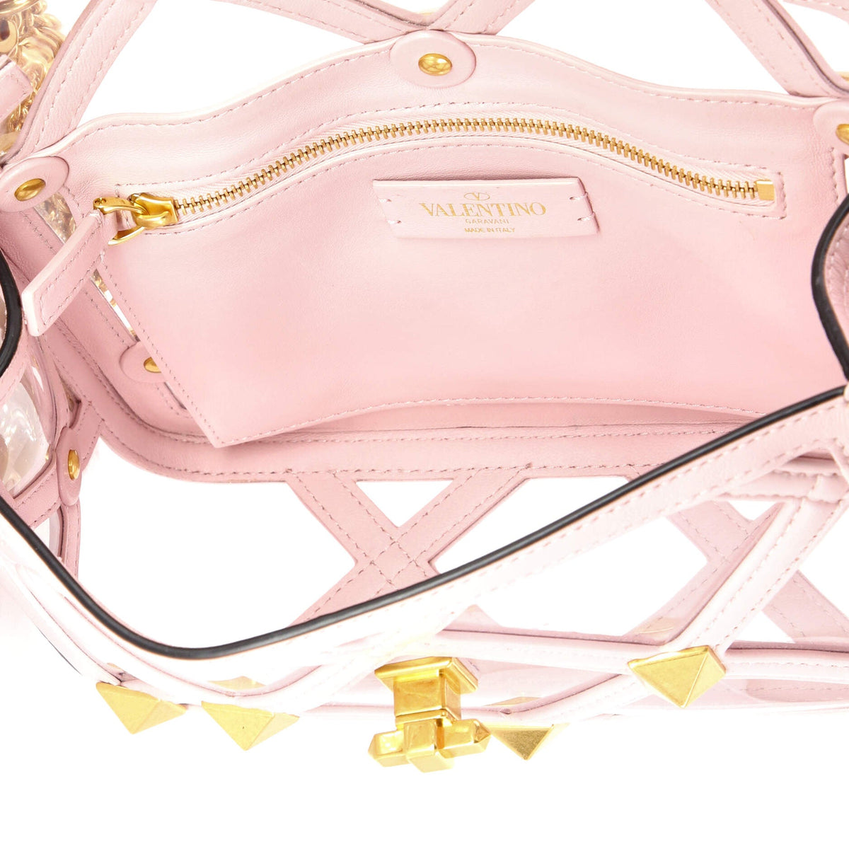 Roman Stud Flap Bag Quilted PVC with Leather Medium