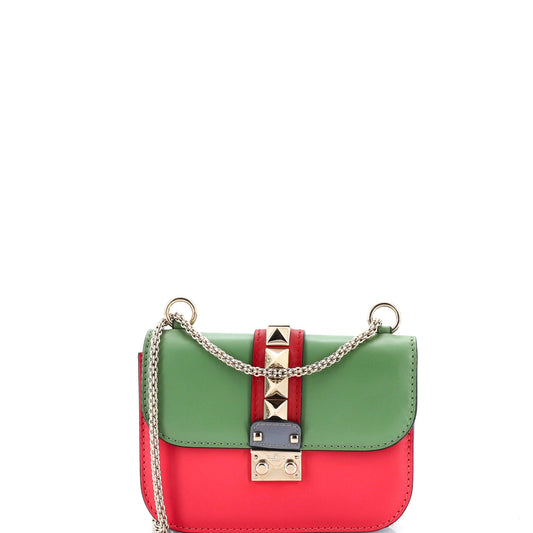 Glam Lock Shoulder Bag Leather Mini
